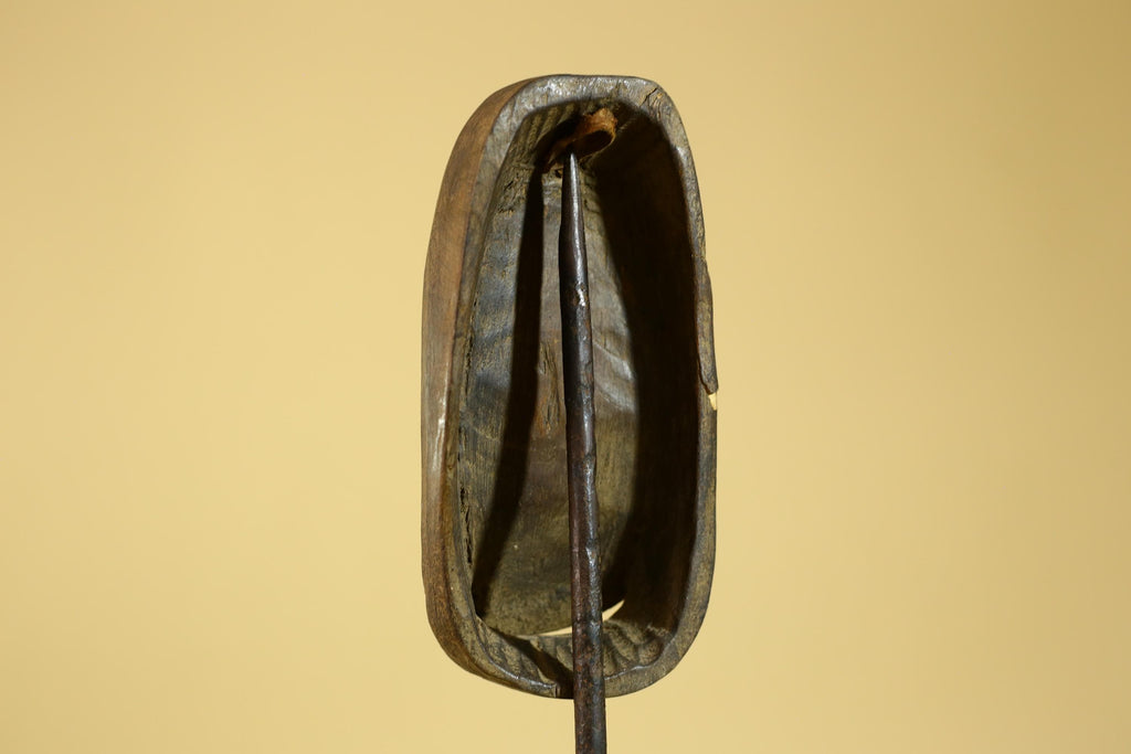 African Tribal Wooden Mask Hand Carved Elongated Face Ethnographic Decor-G6305