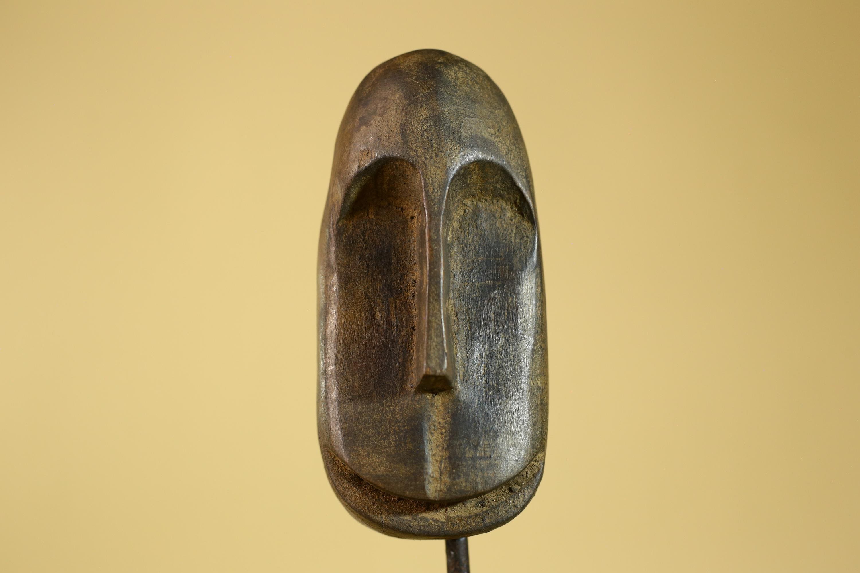 African Tribal Wooden Mask Hand Carved Elongated Face Ethnographic Decor-G6305
