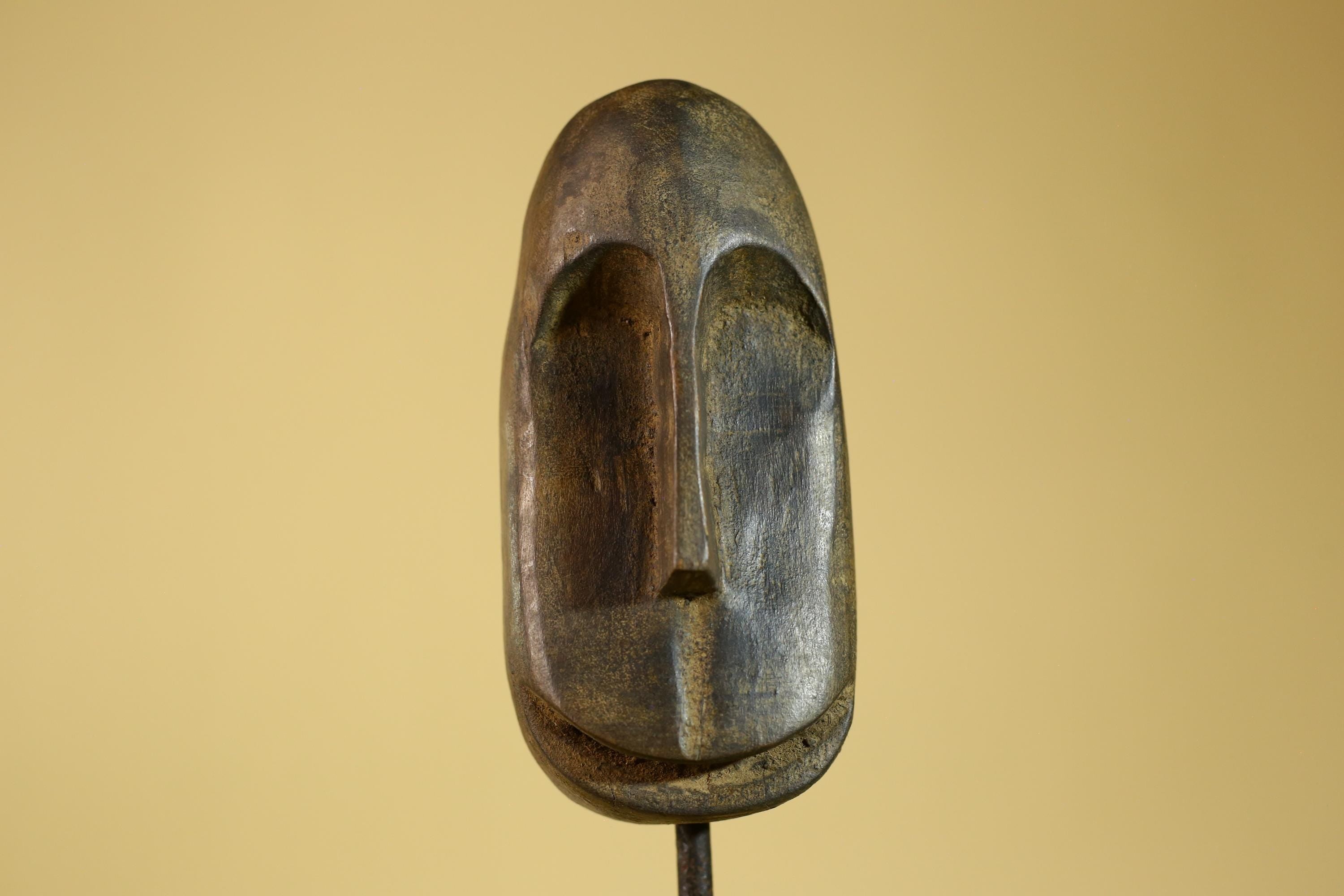 African Tribal Wooden Mask Hand Carved Elongated Face Ethnographic Decor-G6305