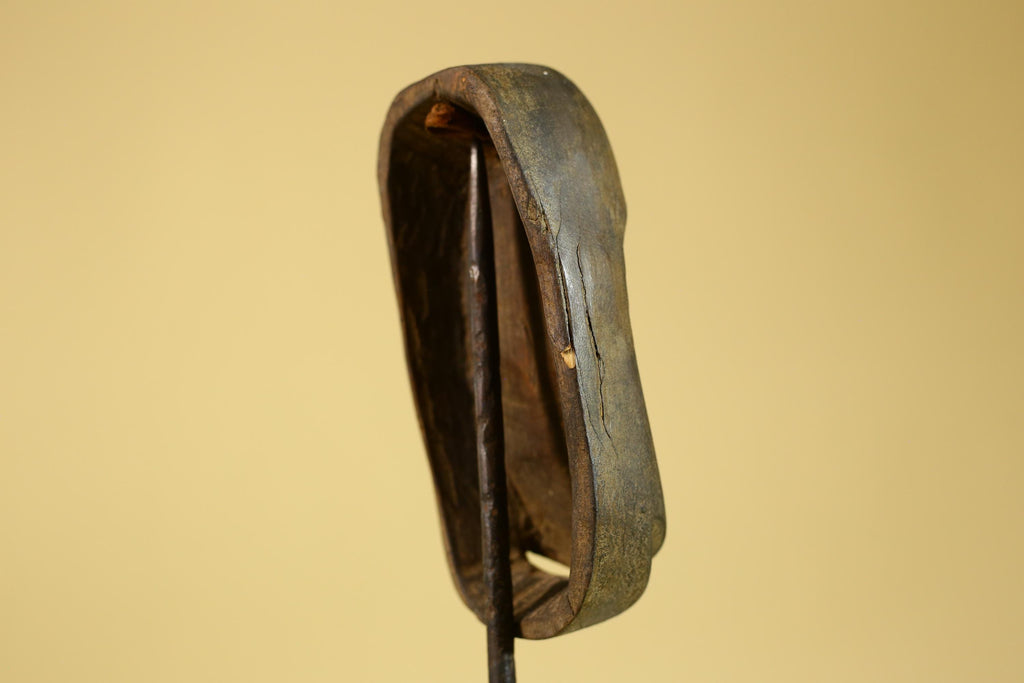 African Tribal Wooden Mask Hand Carved Elongated Face Ethnographic Decor-G6305
