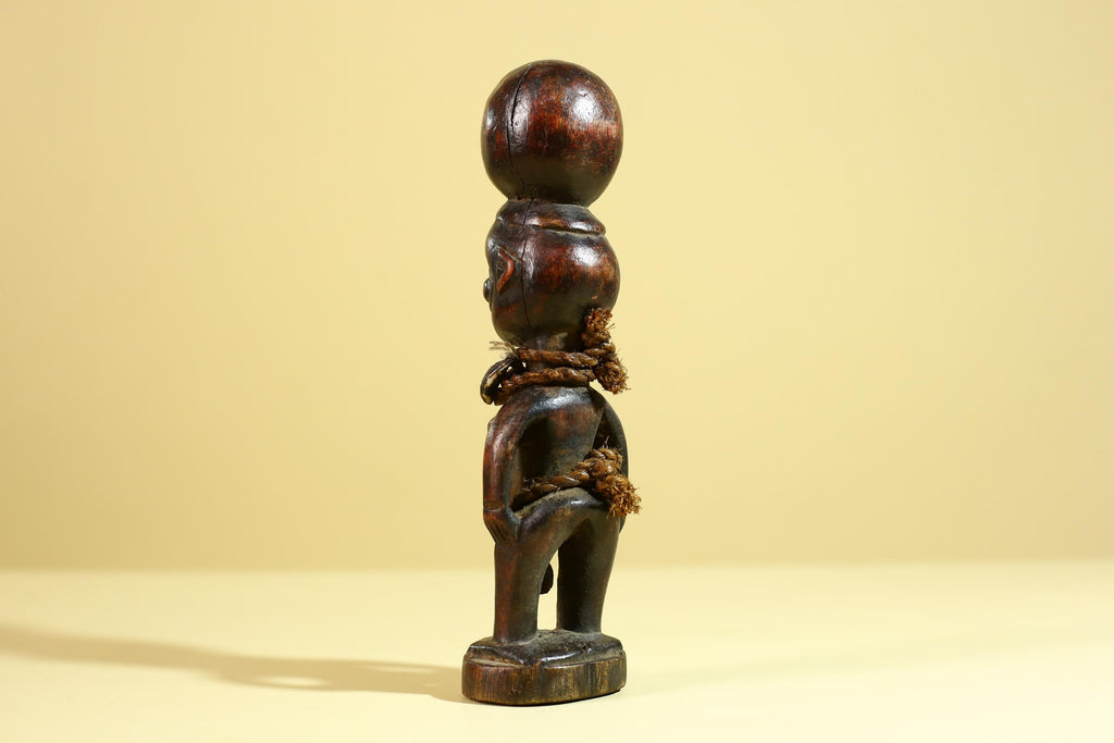 African Tribal Fertility Figure Sculpture Hand Carved Wood Decor Statue-G6316