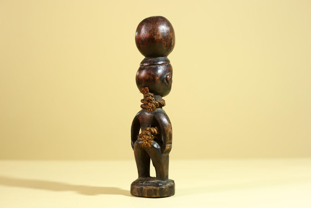 African Tribal Fertility Figure Sculpture Hand Carved Wood Decor Statue-G6316