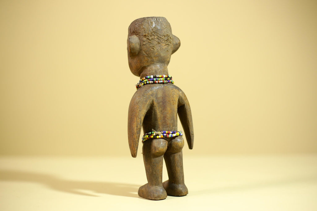 African Wooden Female Figure Hand Carved Wood Statue Ethnographic Art-G6318