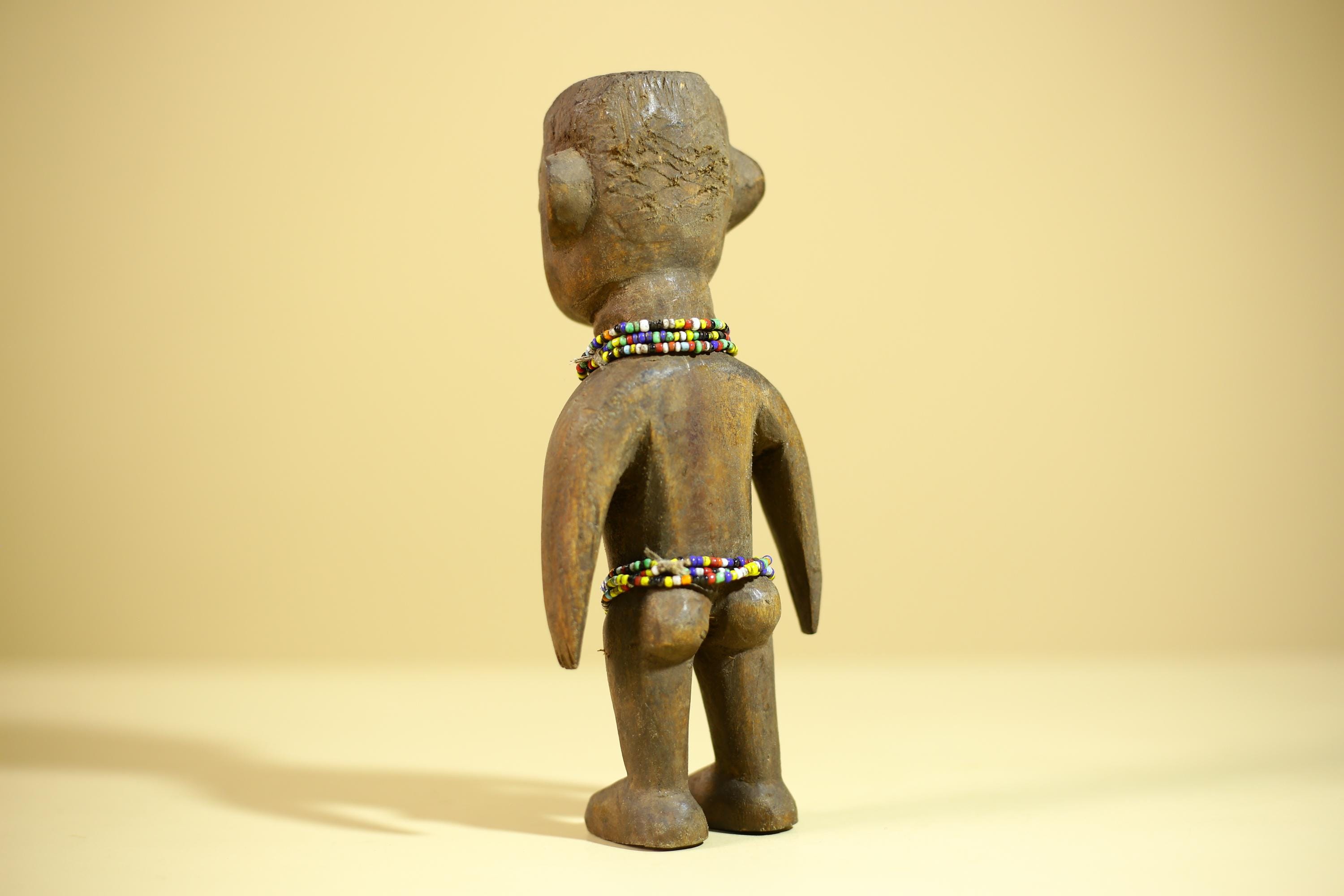 African Wooden Female Figure Hand Carved Wood Statue Ethnographic Art-G6318