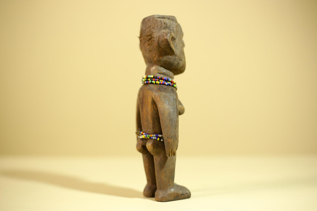 African Wooden Female Figure Hand Carved Wood Statue Ethnographic Art-G6318