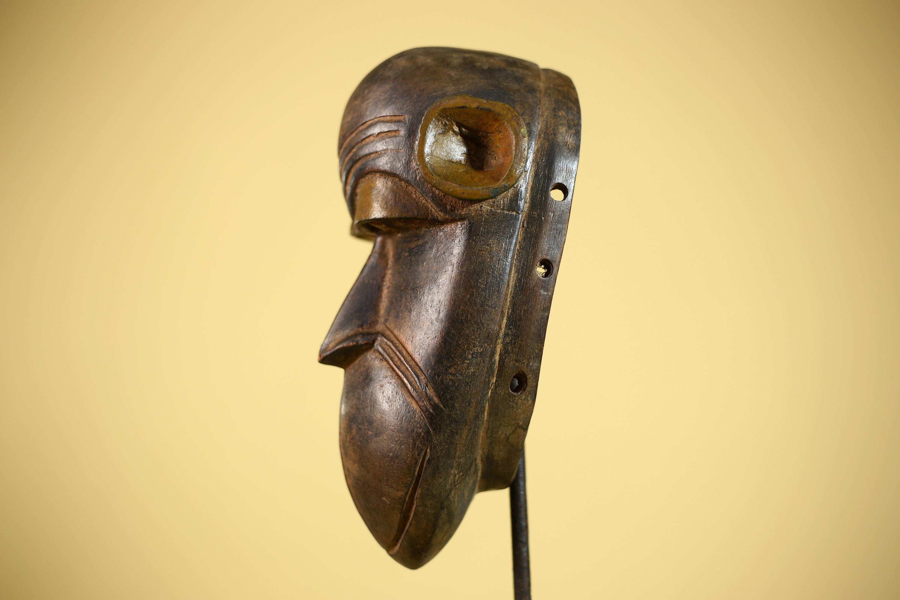 African Tribal Mask Hand Carved Wood  Decor Sculptur Wall Hanging -G6321