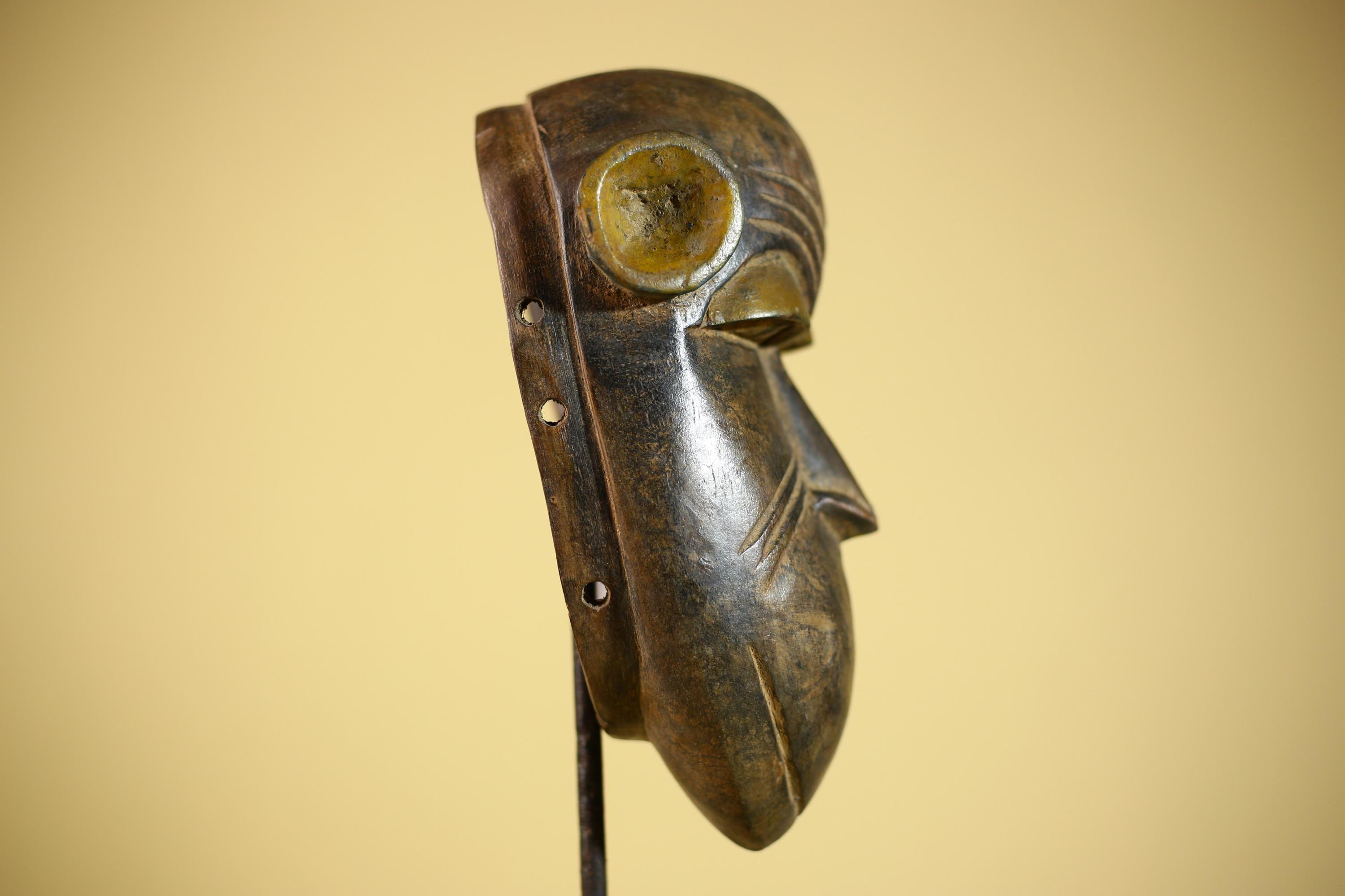 African Tribal Mask Hand Carved Wood  Decor Sculptur Wall Hanging -G6321