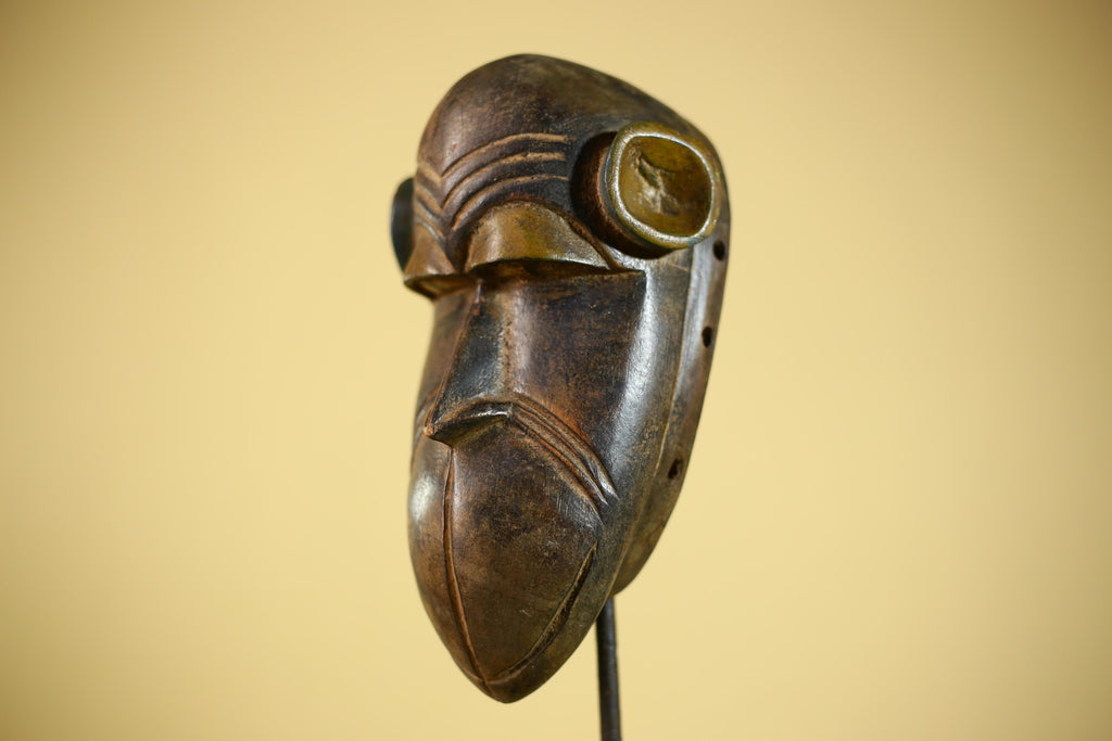 African Tribal Mask Hand Carved Wood  Decor Sculptur Wall Hanging -G6321