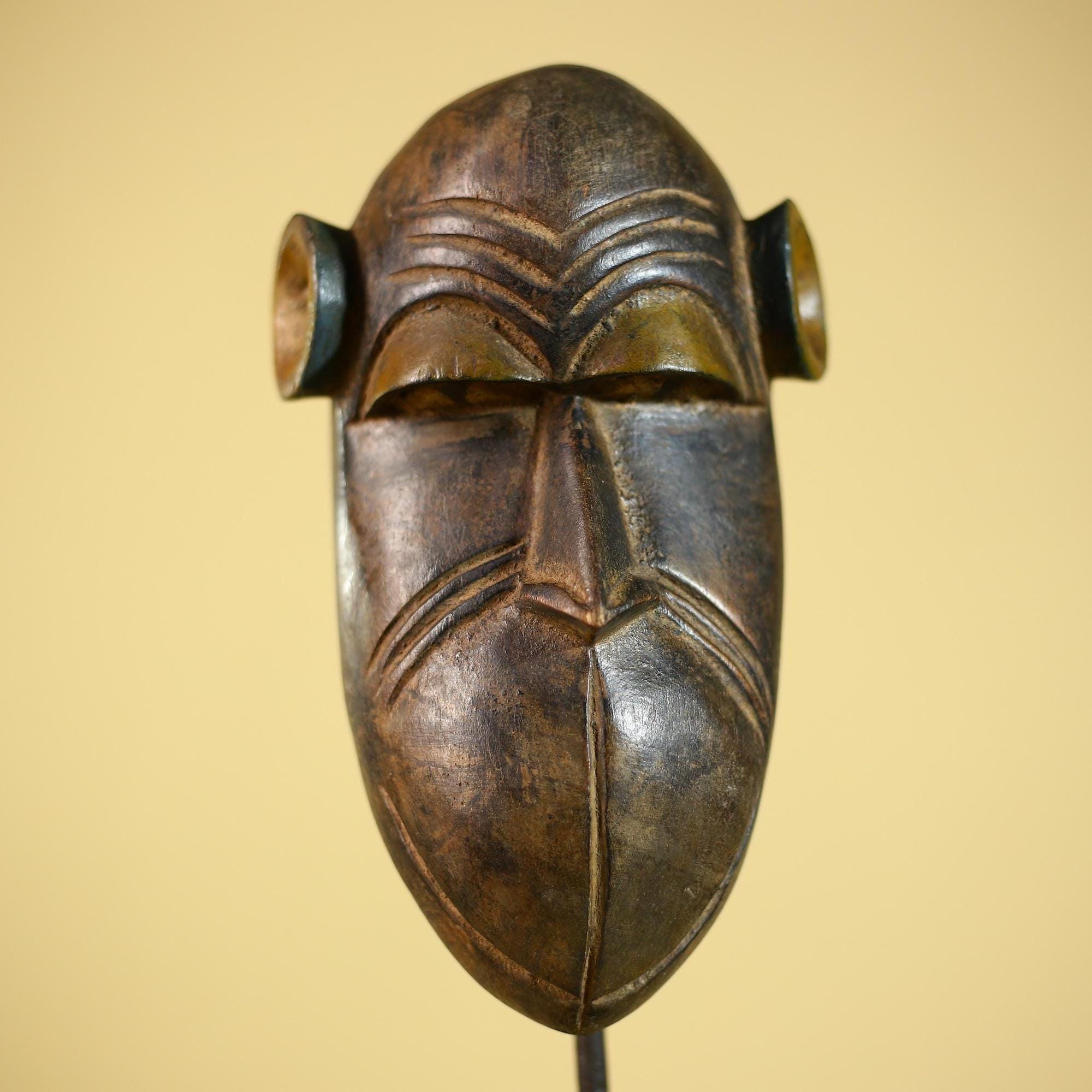 African Tribal Mask Hand Carved Wood  Decor Sculptur Wall Hanging -G6321