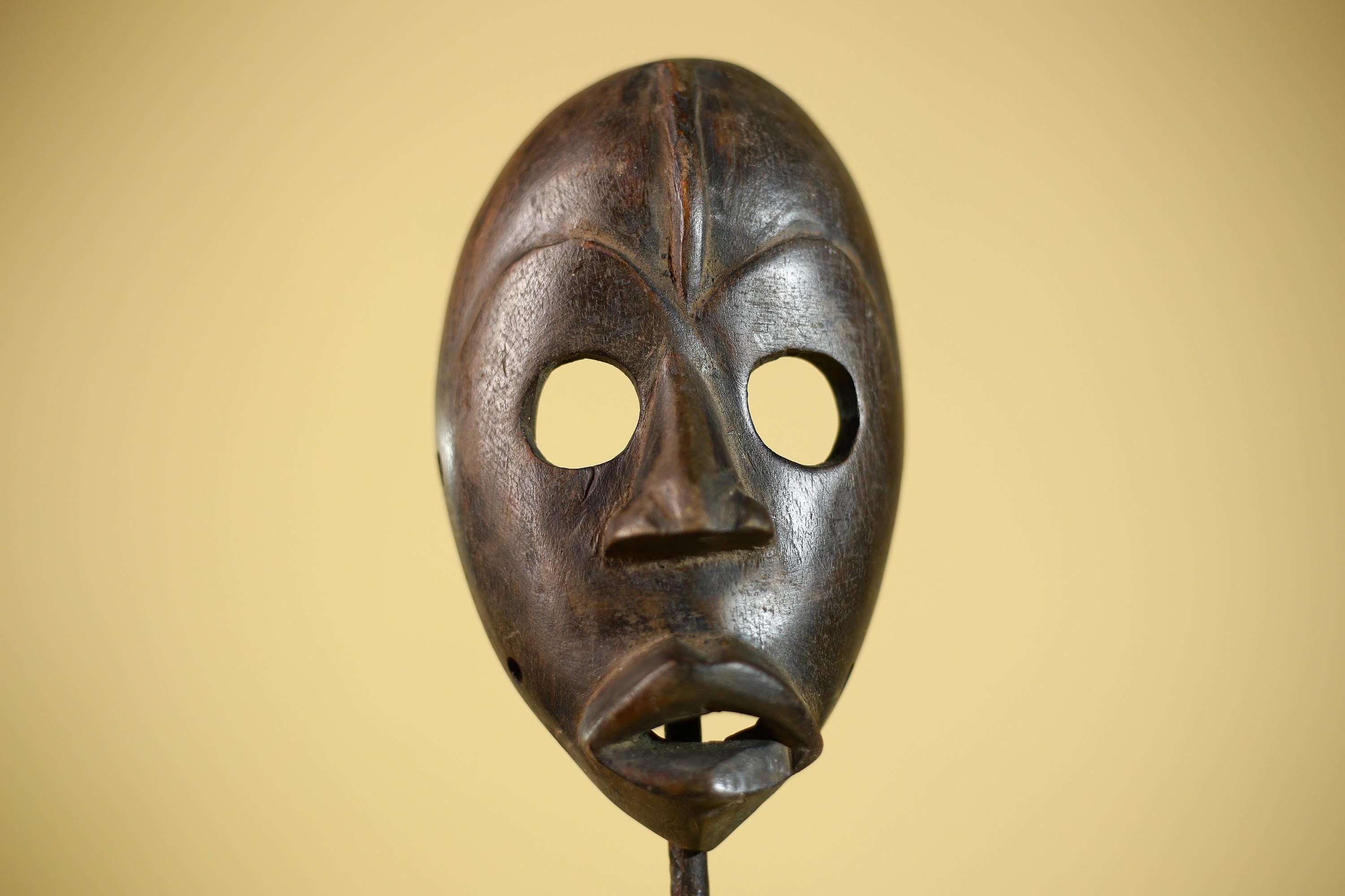 African Tribal Mask Hand Carved Wood Wall Mask Ethnographic Sculpture-G6322