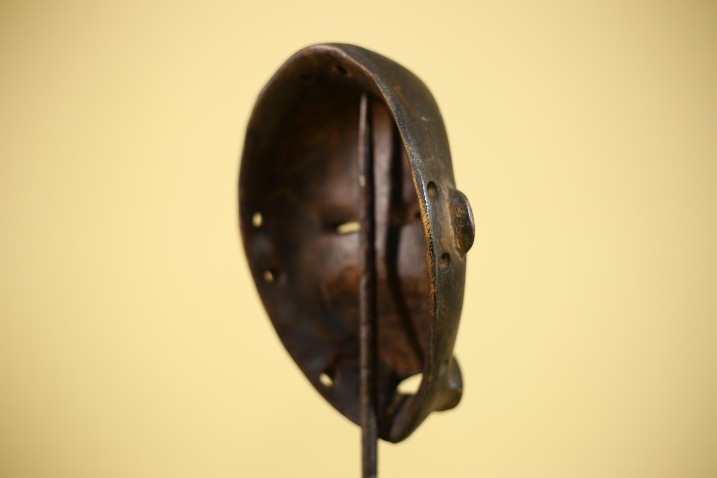 African Wooden Mask Hand Carved Tribal Face Traditional Wall Hanging -G6323