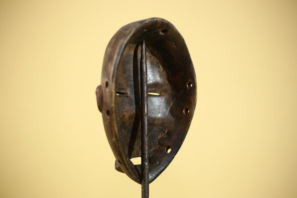 African Wooden Mask Hand Carved Tribal Face Traditional Wall Hanging -G6323