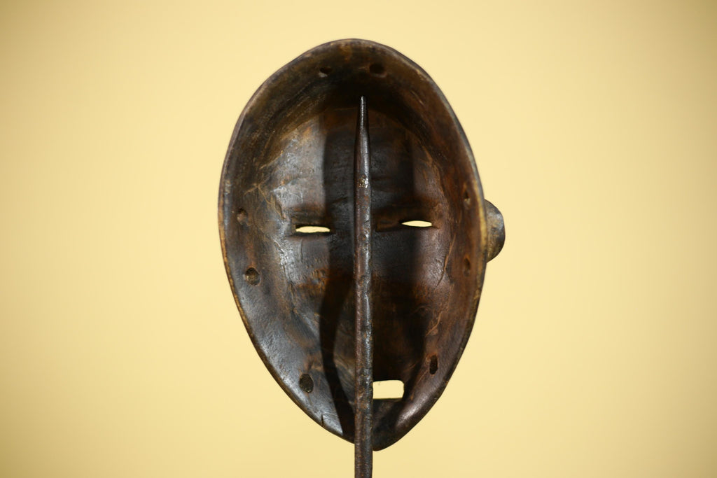 African Wooden Mask Hand Carved Tribal Face Traditional Wall Hanging -G6323