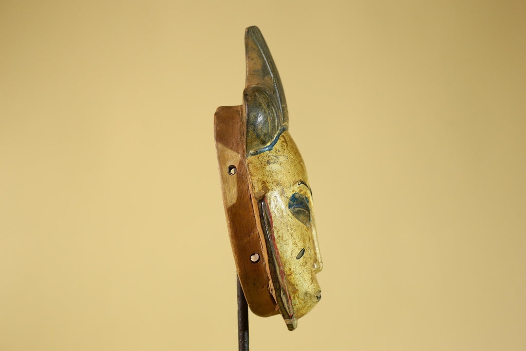 African Tribal Wooden Mask Hand Carved Painted Art wall Decor-G6310
