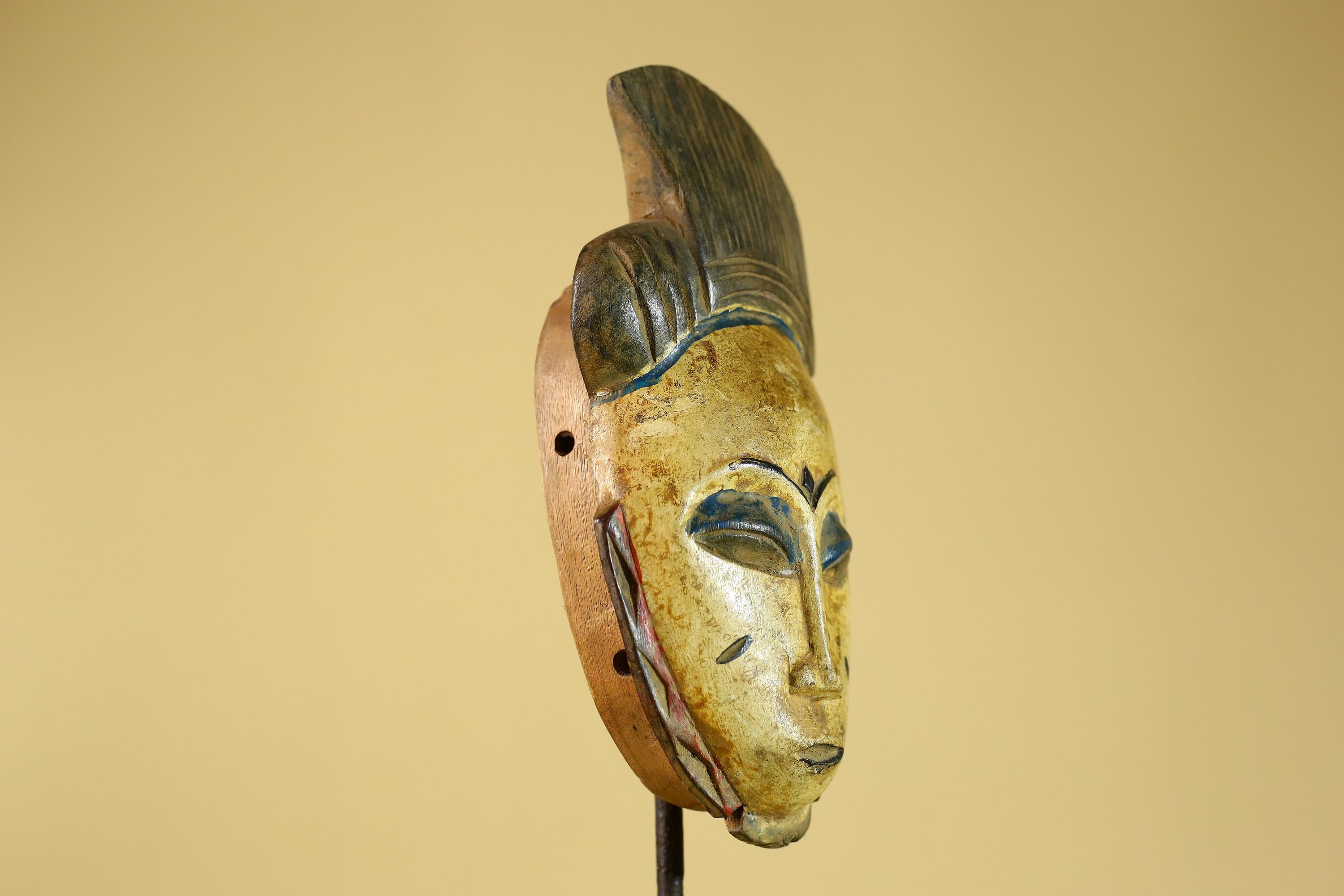 African Tribal Wooden Mask Hand Carved Painted Art wall Decor-G6310