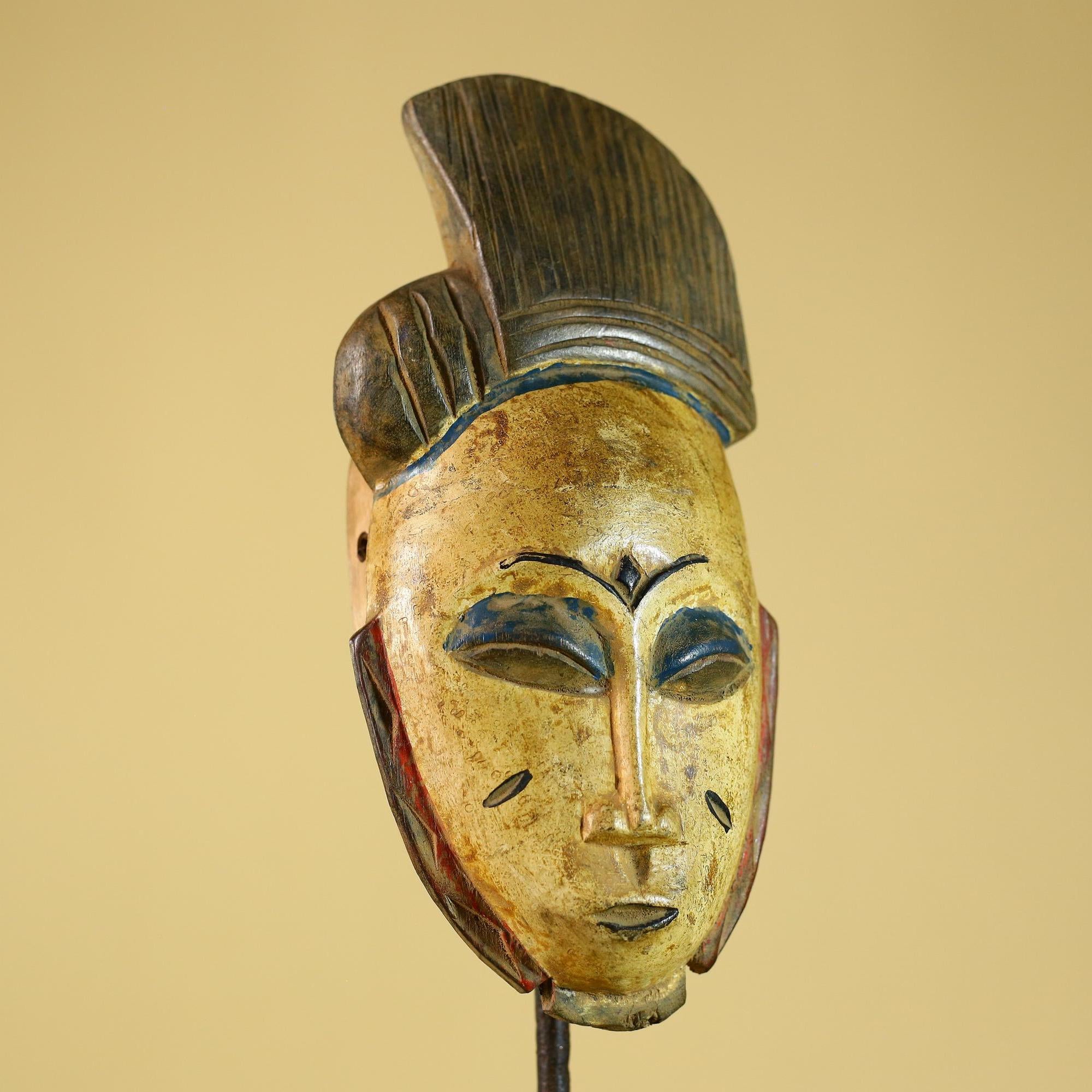 African Tribal Wooden Mask Hand Carved Painted Art wall Decor-G6310