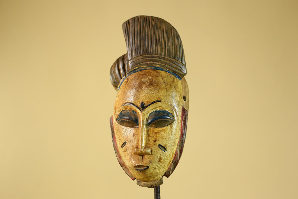 African Tribal Wooden Mask Hand Carved Painted Art wall Decor-G6310