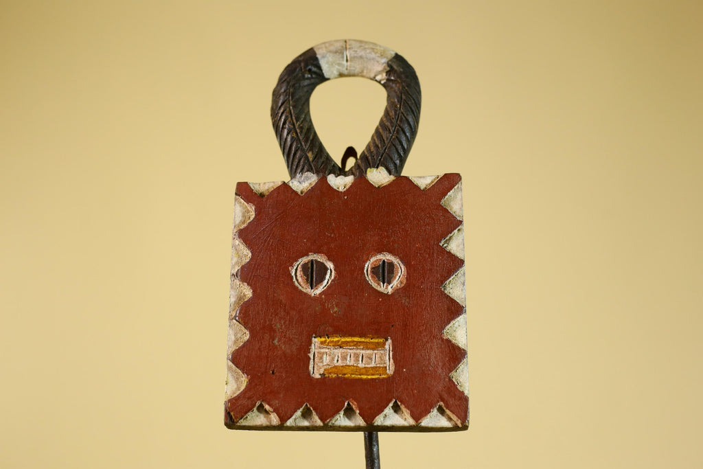 African Wooden Mask, Hand Carved Painted Tribal Wall Art Decor-G6312