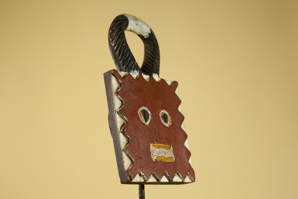 African Wooden Mask, Hand Carved Painted Tribal Wall Art Decor-G6312