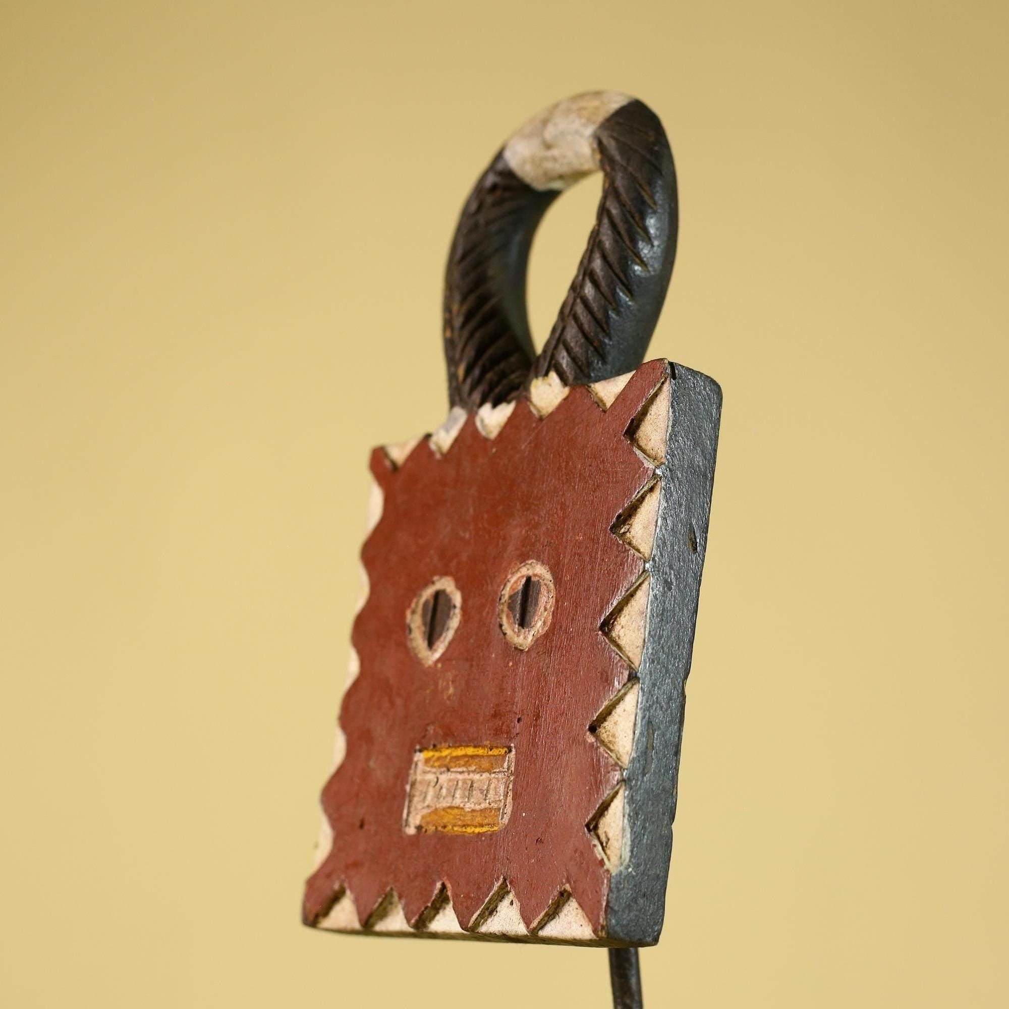 African Wooden Mask, Hand Carved Painted Tribal Wall Art Decor-G6312