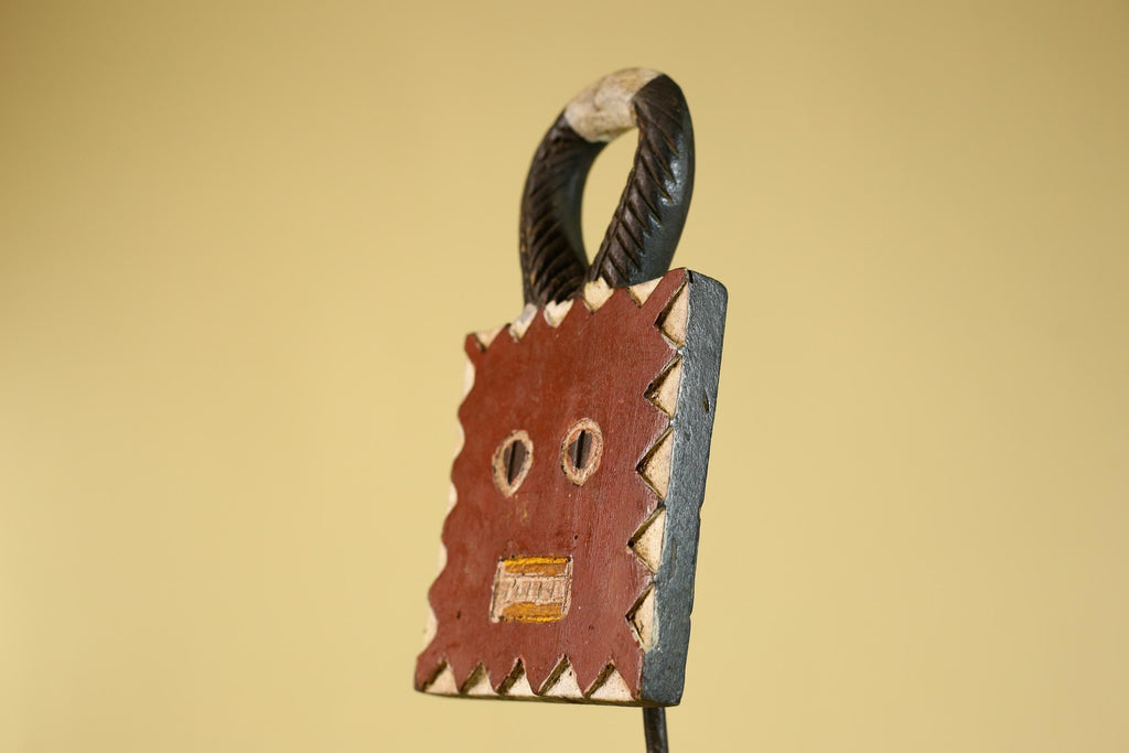 African Wooden Mask, Hand Carved Painted Tribal Wall Art Decor-G6312