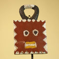 African Tribal Wooden Mask Lock Figure Hand Carved Folk Art Decor-G6315