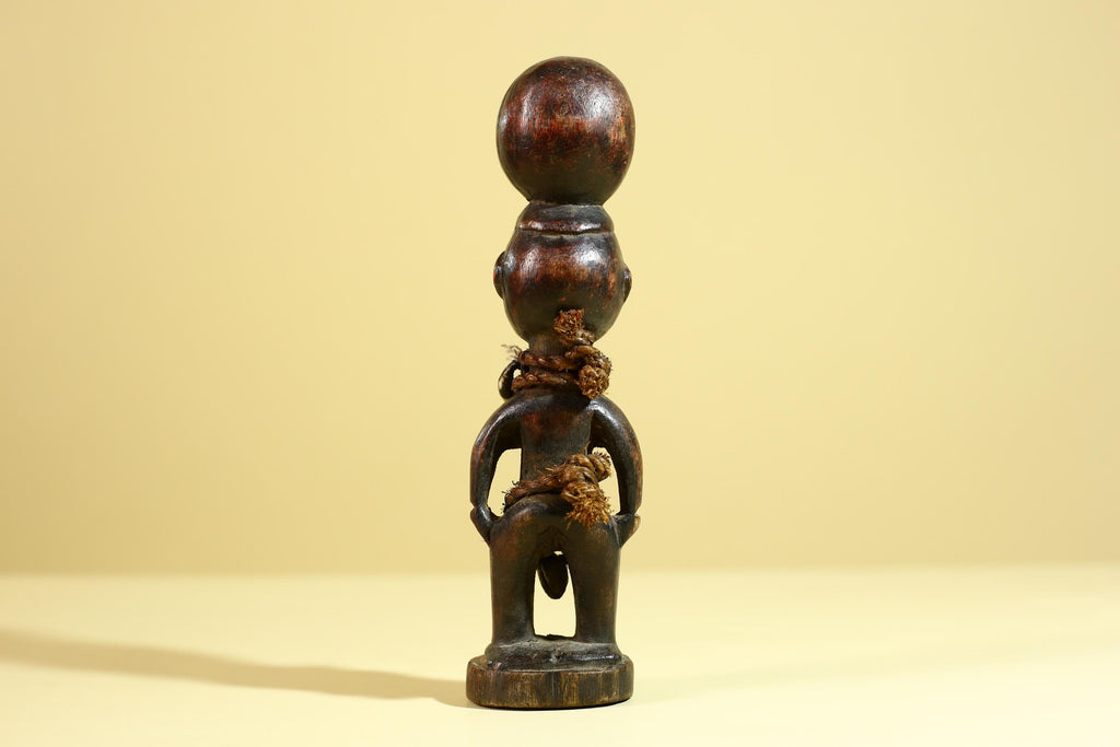 African Tribal Fertility Figure Sculpture Hand Carved Wood Decor Statue-G6316