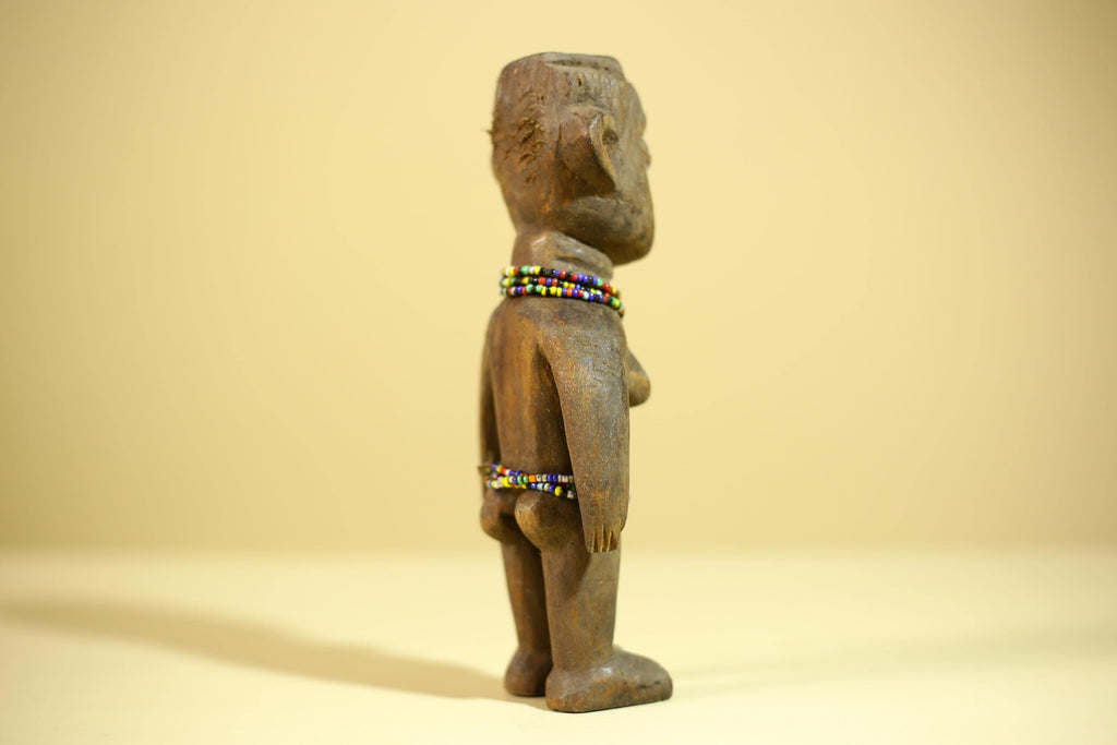 African Wooden Female Figure Hand Carved Wood Statue Ethnographic Art-G6318