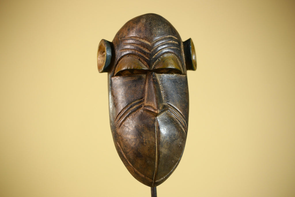 African Tribal Mask Hand Carved Wood  Decor Sculptur Wall Hanging -G6321
