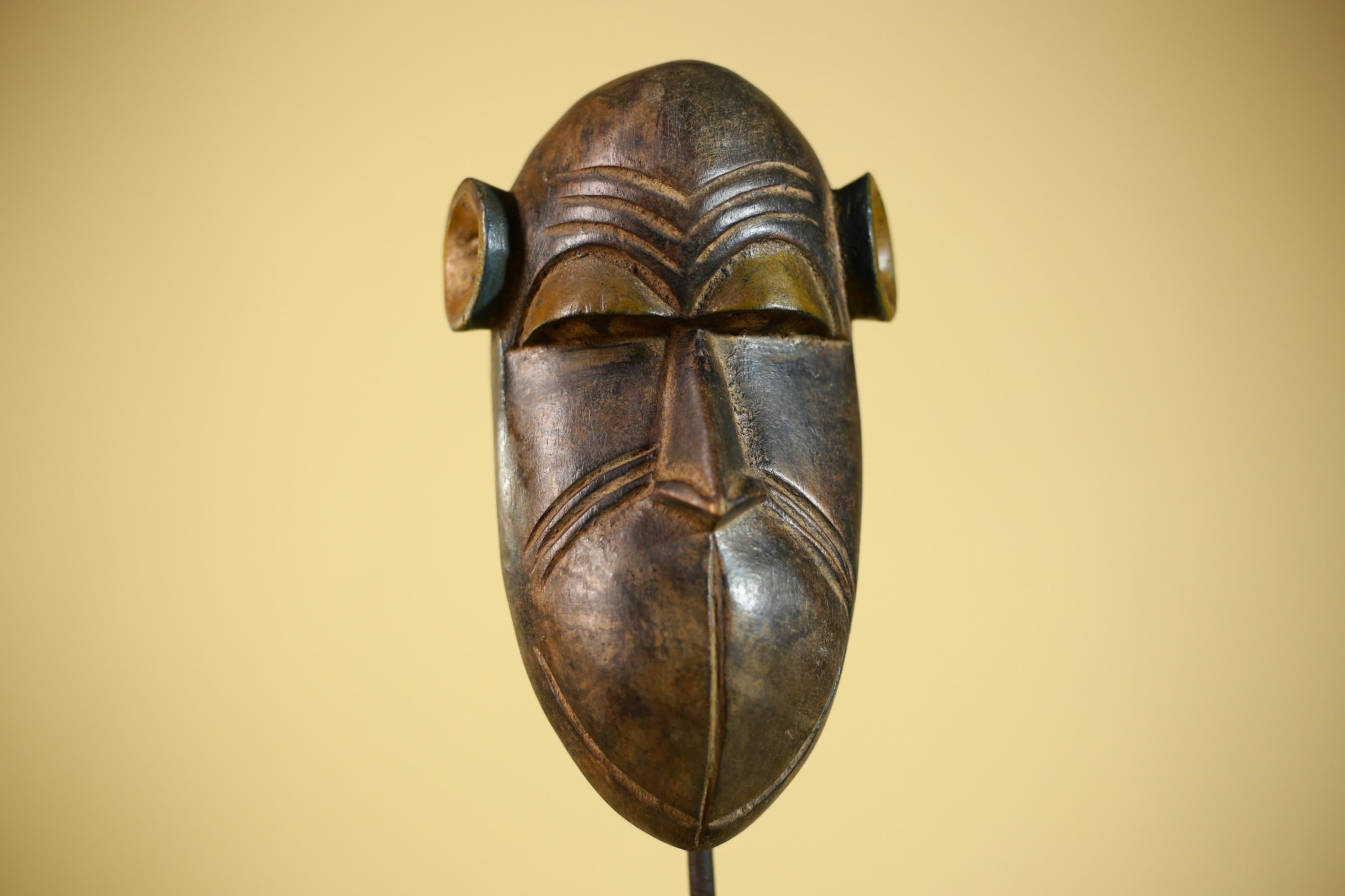 African Tribal Mask Hand Carved Wood  Decor Sculptur Wall Hanging -G6321