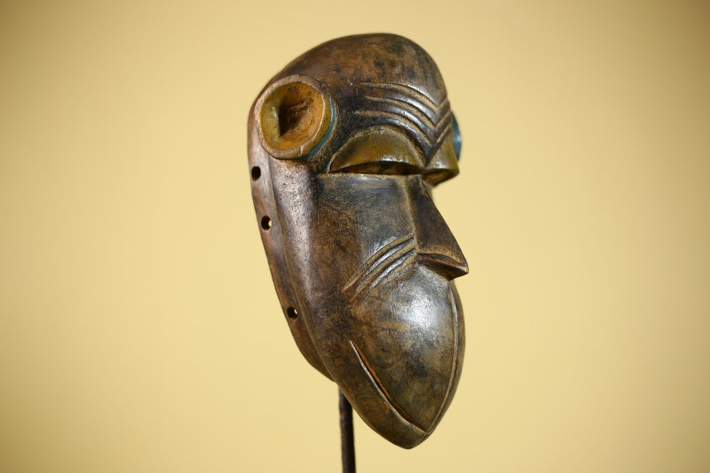 African Tribal Mask Hand Carved Wood  Decor Sculptur Wall Hanging -G6321