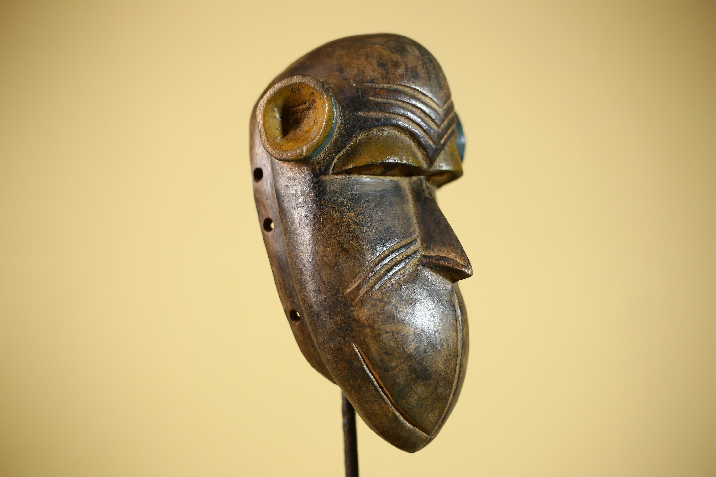 African Tribal Mask Hand Carved Wood  Decor Sculptur Wall Hanging -G6321