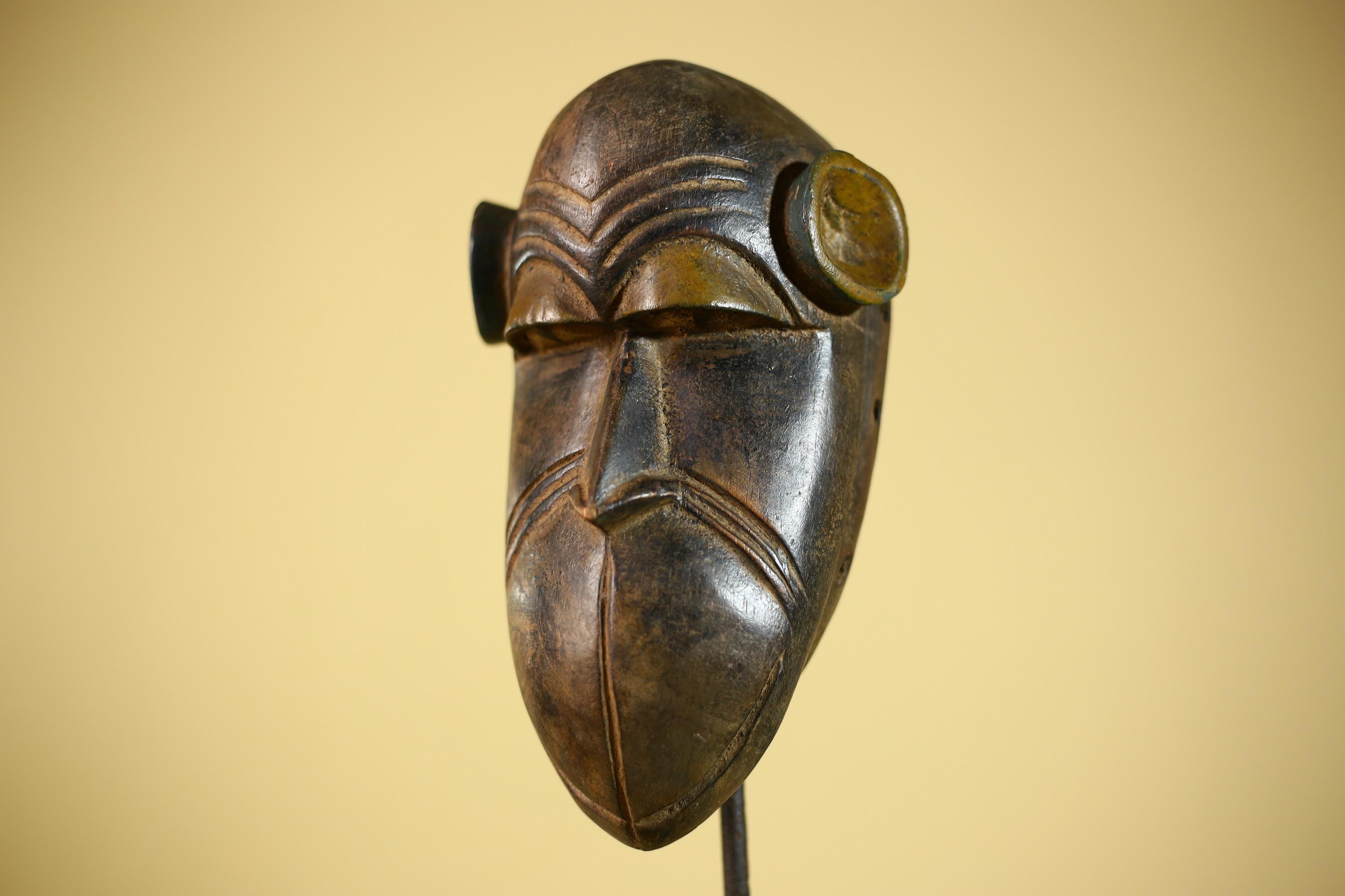 African Tribal Mask Hand Carved Wood  Decor Sculptur Wall Hanging -G6321