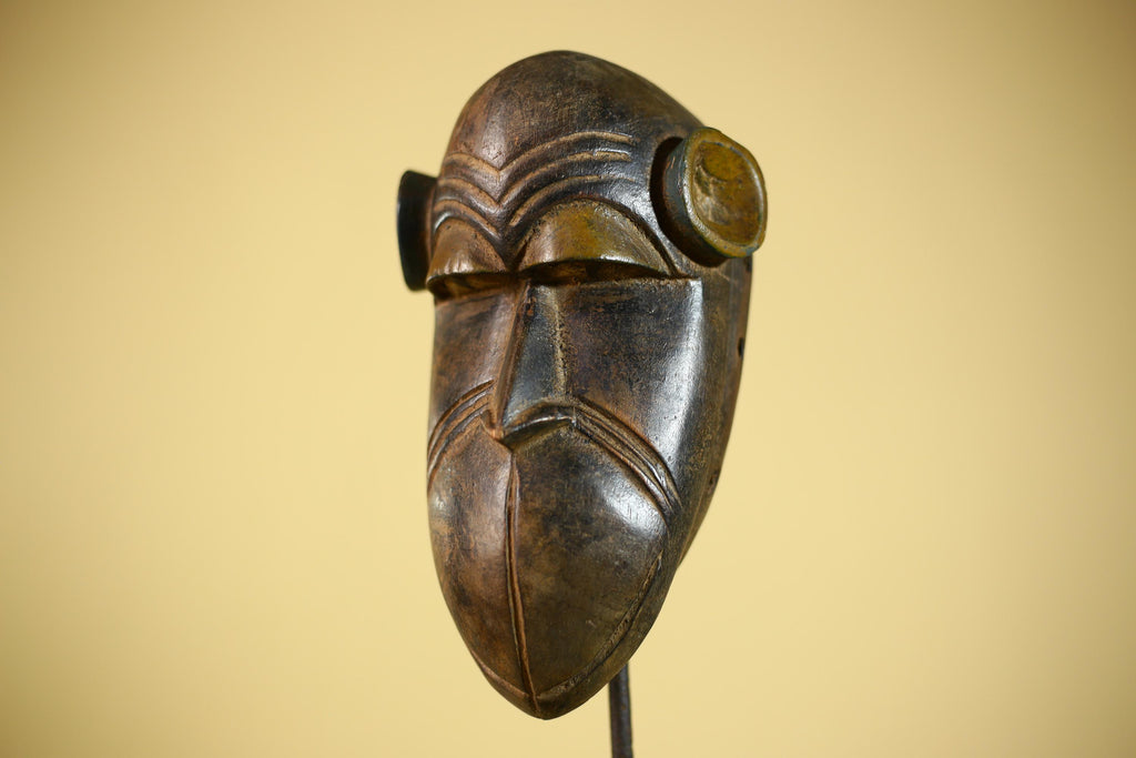African Tribal Mask Hand Carved Wood  Decor Sculptur Wall Hanging -G6321
