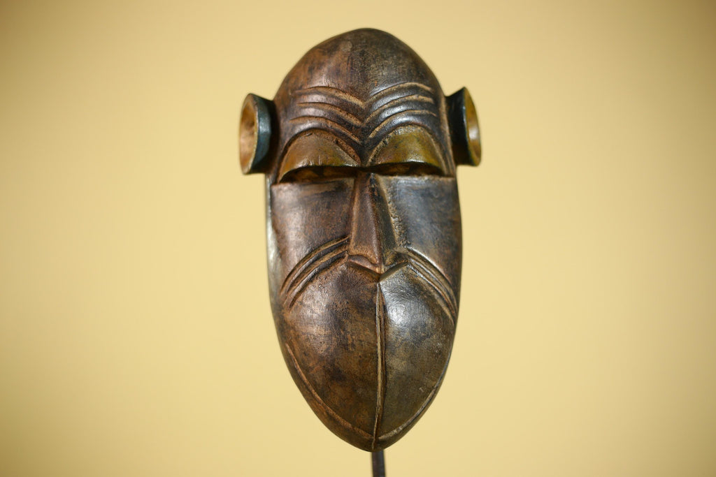 African Tribal Mask Hand Carved Wood  Decor Sculptur Wall Hanging -G6321