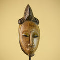 Vintage African Tribal Mask Hand Carved Wood Wall Hanging Sculpture-G6325