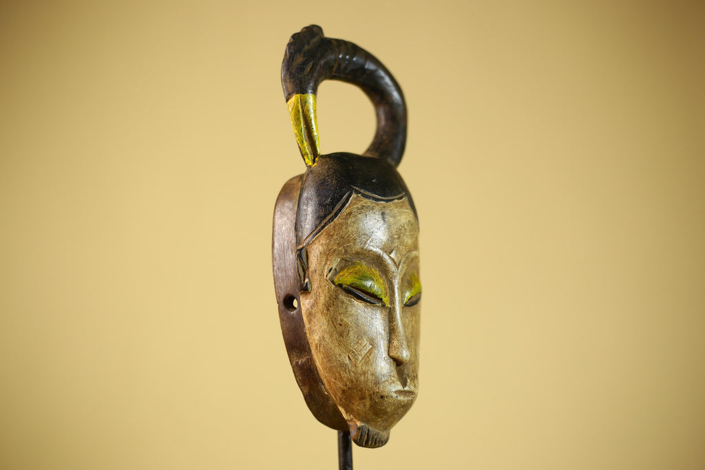 Hand Carved African Tribal Mask Wood Wall Decor Ethnographic Art-G6330
