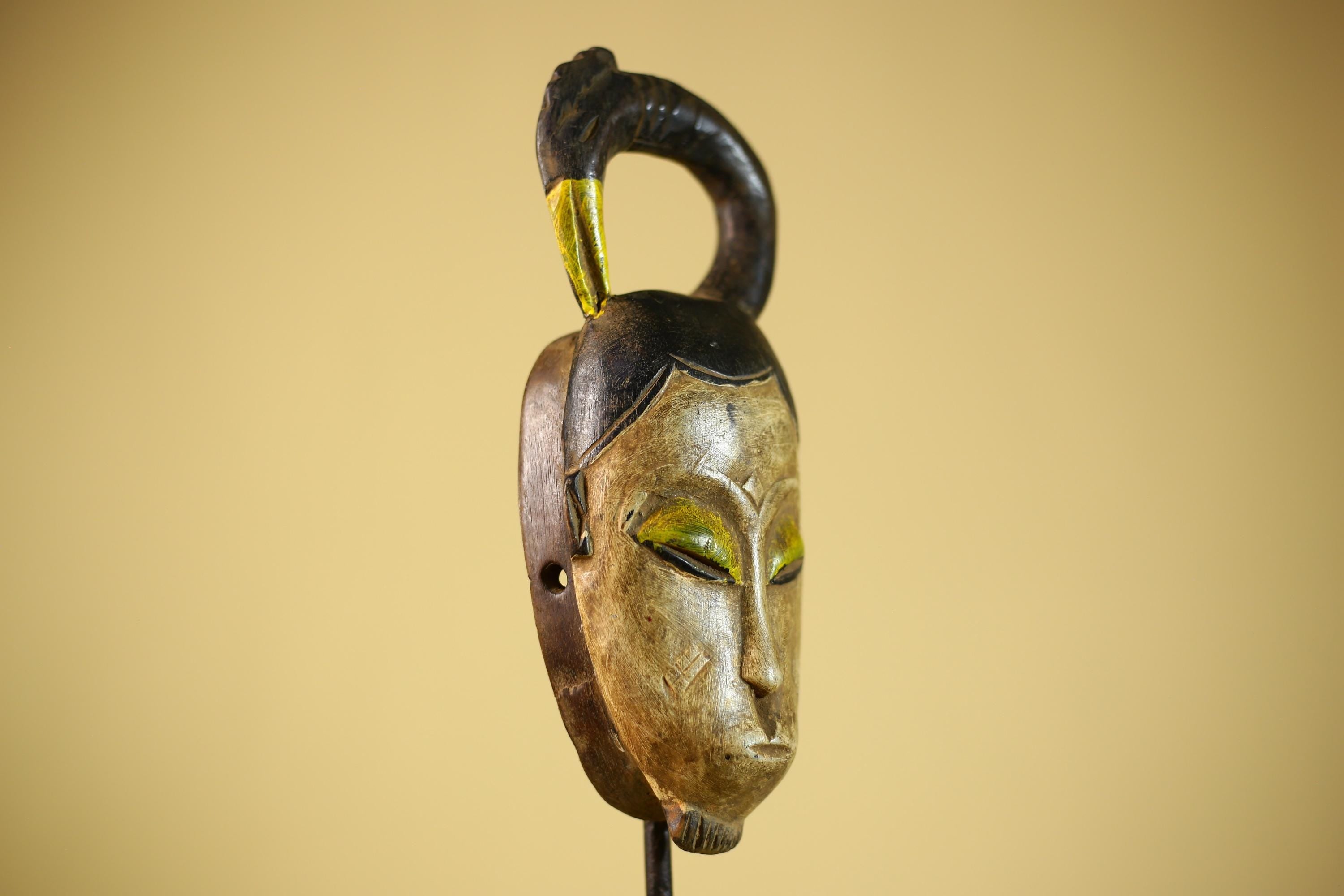 Hand Carved African Tribal Mask Wood Wall Decor Ethnographic Art-G6330