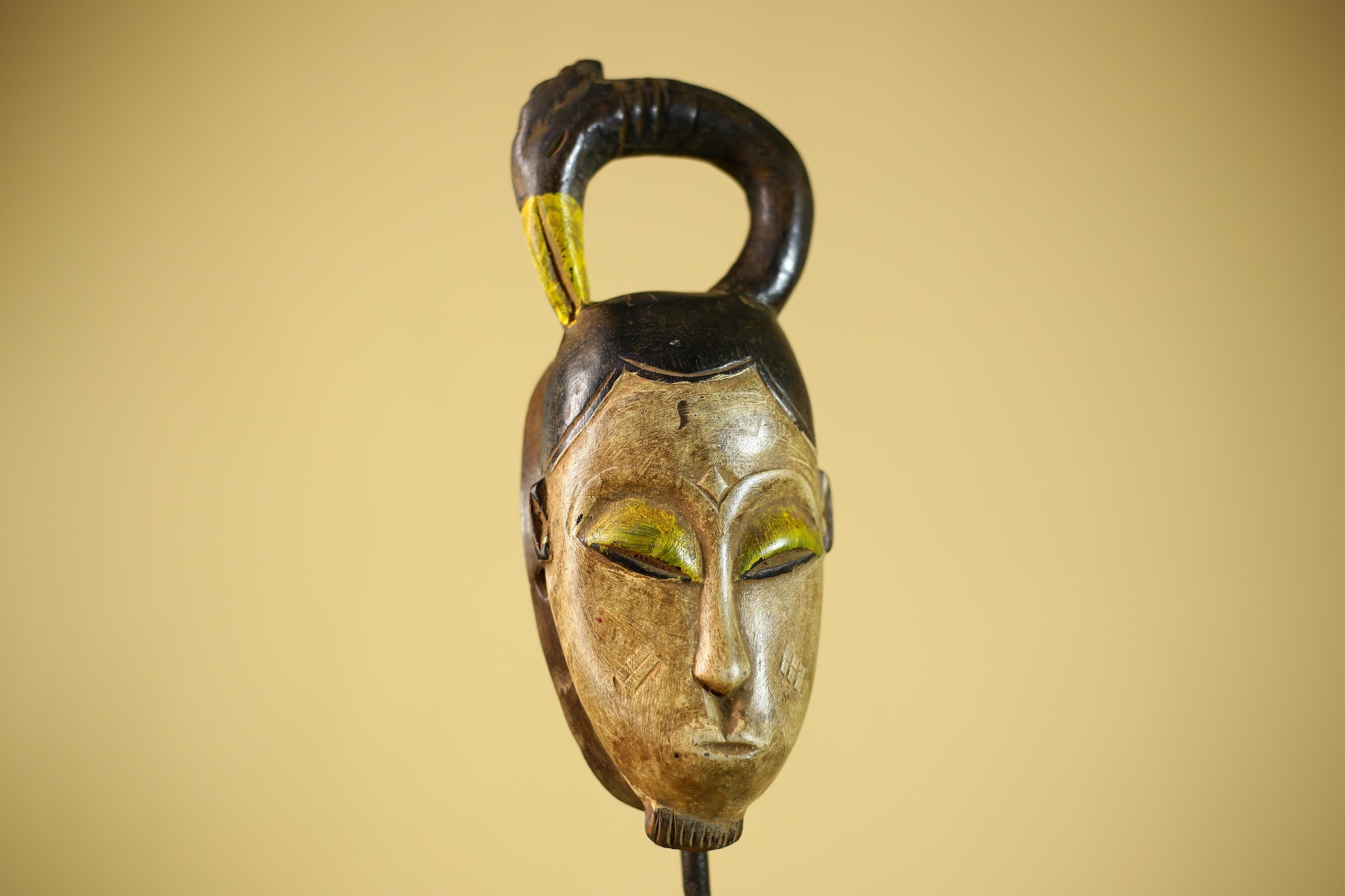 Hand Carved African Tribal Mask Wood Wall Decor Ethnographic Art-G6330