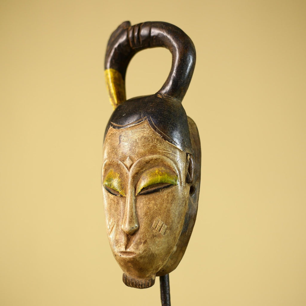 Hand Carved African Tribal Mask Wood Wall Decor Ethnographic Art-G6330