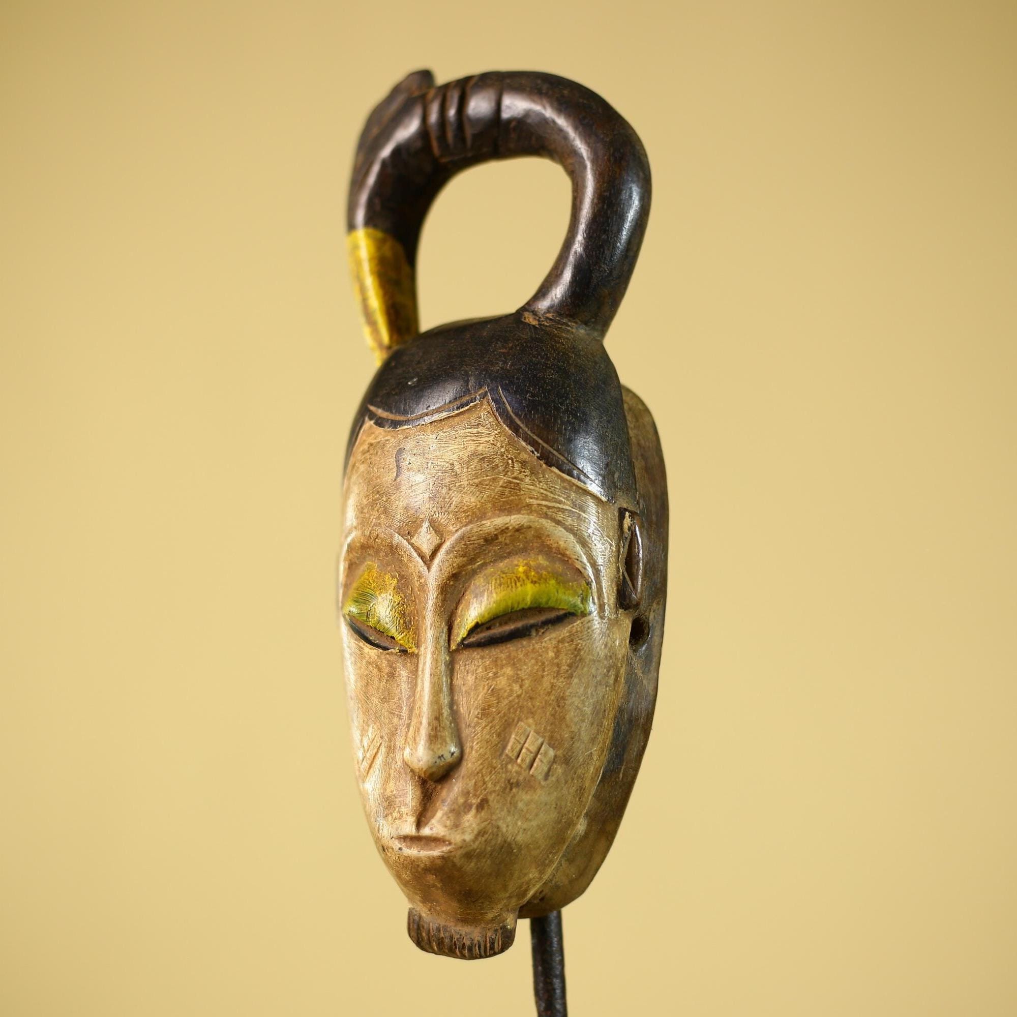 Hand Carved African Tribal Mask Wood Wall Decor Ethnographic Art-G6330