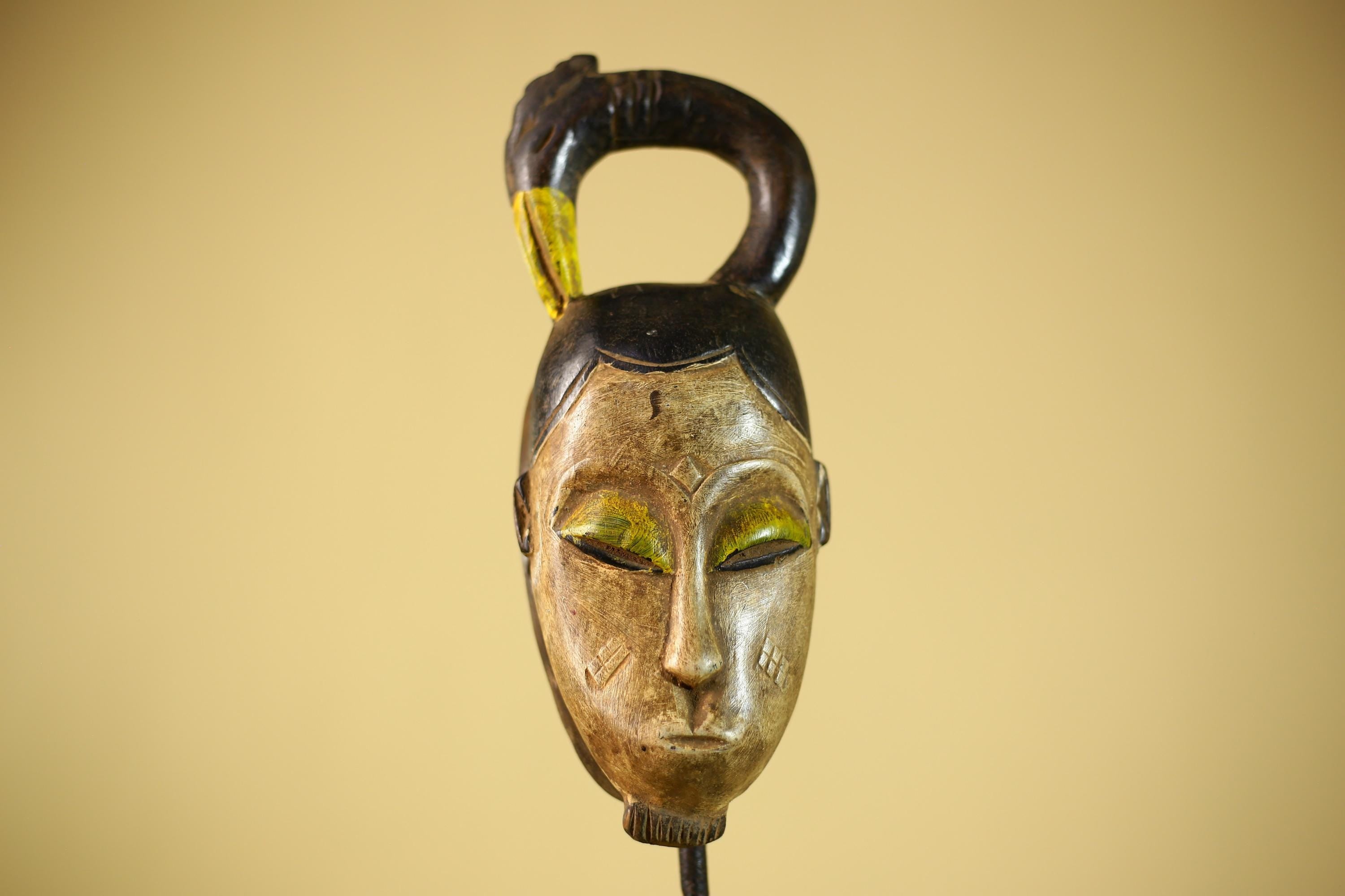 Hand Carved African Tribal Mask Wood Wall Decor Ethnographic Art-G6330