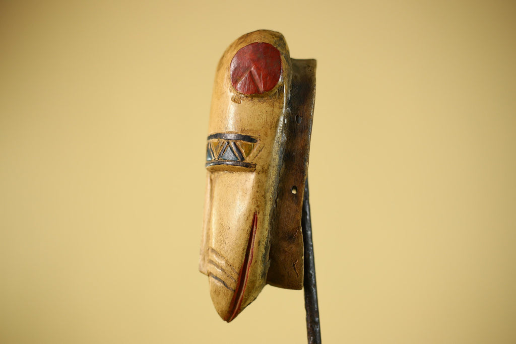 African Long Nose Tribal Mask Hand Carved Wood Ethnic Wall Decor-G6332