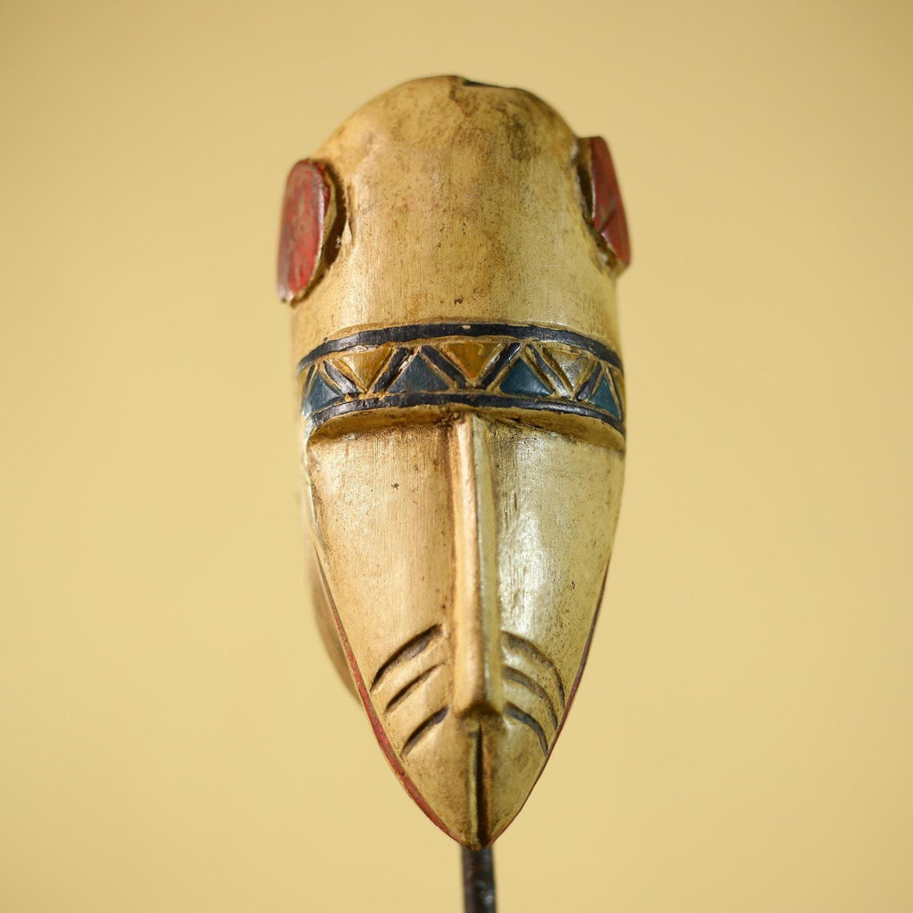 African Long Nose Tribal Mask Hand Carved Wood Ethnic Wall Decor-G6332