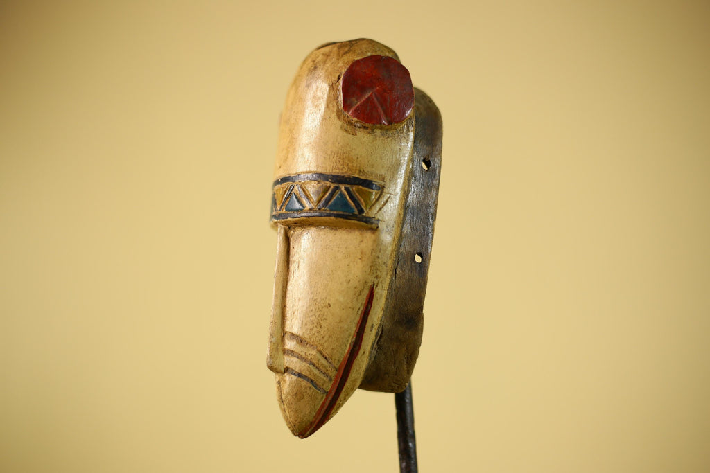 African Long Nose Tribal Mask Hand Carved Wood Ethnic Wall Decor-G6332