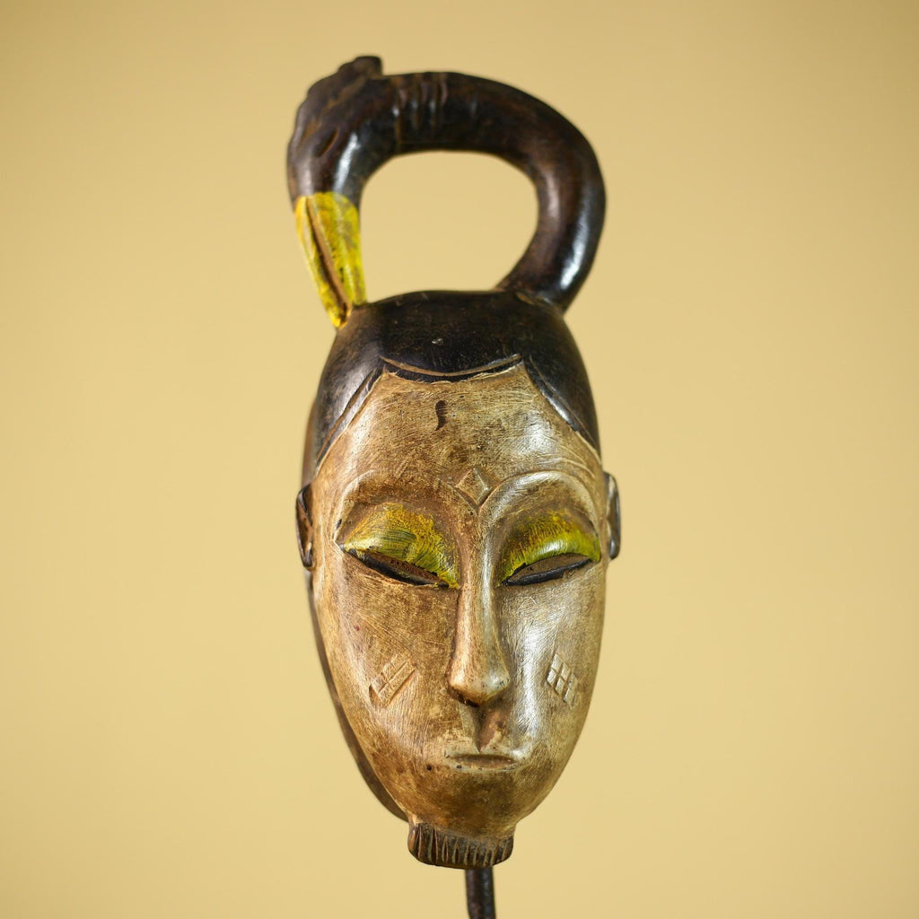 Hand Carved African Tribal Mask Wood Wall Decor Ethnographic Art-G6330