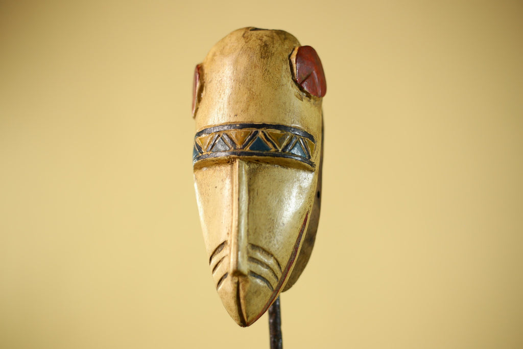 African Long Nose Tribal Mask Hand Carved Wood Ethnic Wall Decor-G6332