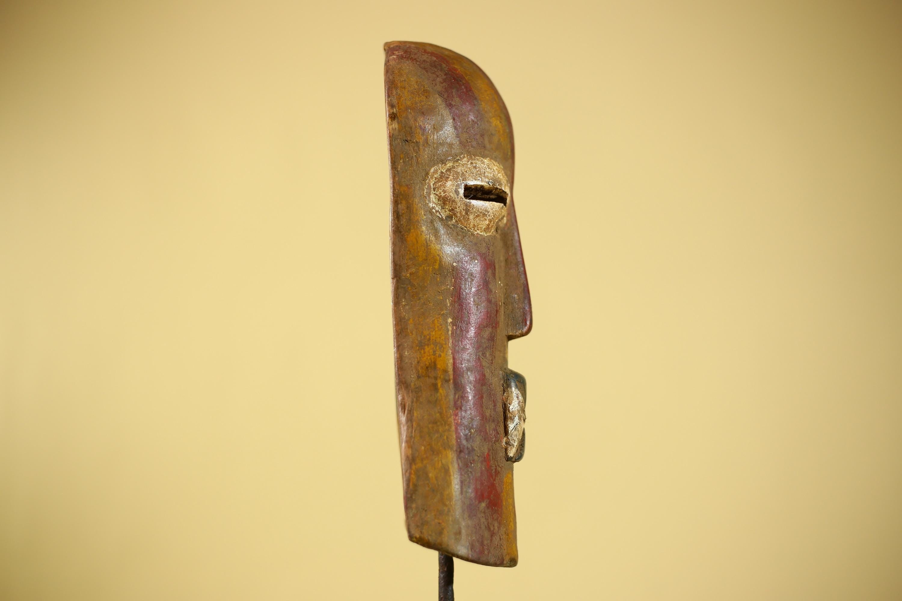 African Mask Hand Carved Wood Face Sculpture Tribal Wall Art Rustic Decor-G6334