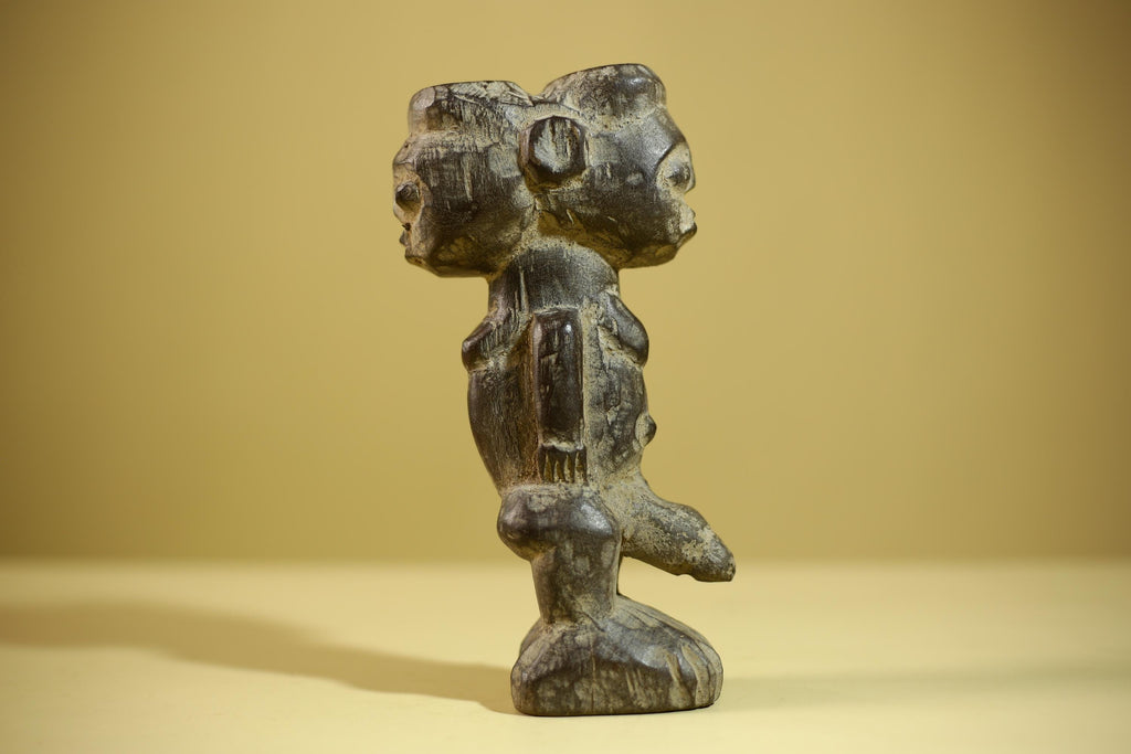 African Tribal Figure Wood Sculpture Primitive Carving Male Statue Artifact-G6345