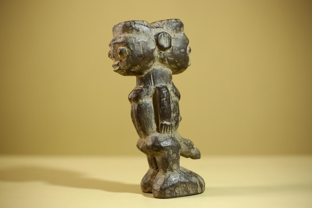 African Tribal Figure Wood Sculpture Primitive Carving Male Statue Artifact-G6345
